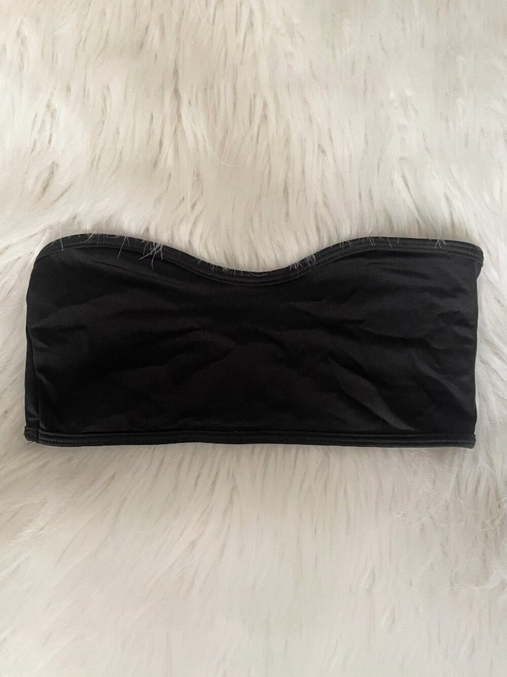 American Apparel Black Strapless Bandeau Bikini Top